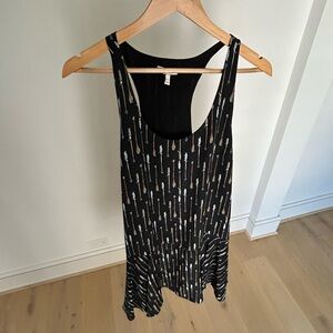 Joie Black Arrow-Print Women's Tank Dress - Casual Scoop Neck